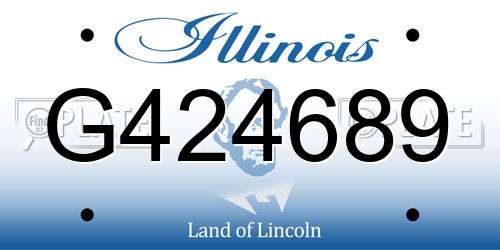 G424689 Illinois License Plate