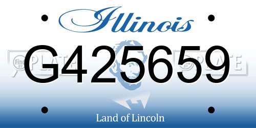 G425659 Illinois License Plate