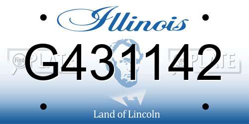 G431142 Illinois License Plate