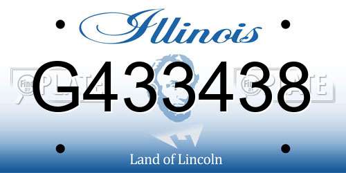 G433438 Illinois License Plate