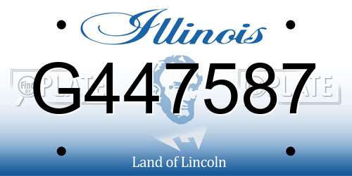 G447587 Illinois License Plate