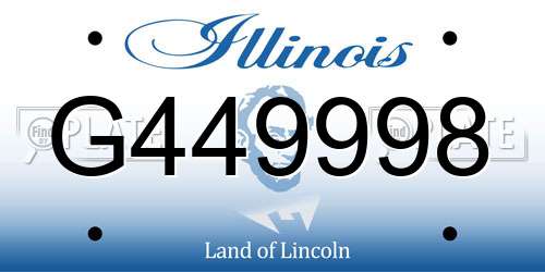 G449998 Illinois License Plate