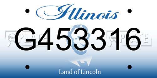 G453316 Illinois License Plate