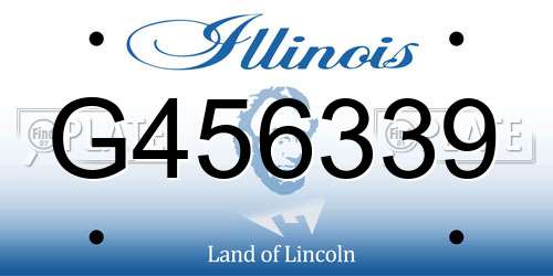 G456339 Illinois License Plate