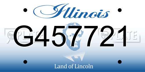 G457721 Illinois License Plate