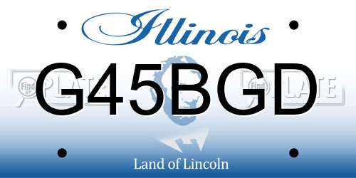 G45BGD Illinois License Plate