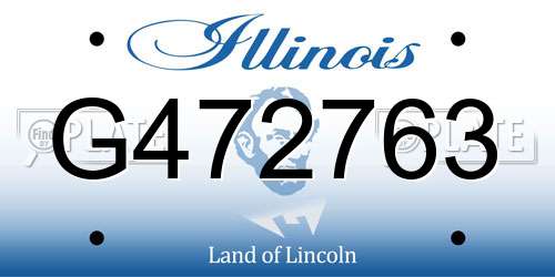 G472763 Illinois License Plate
