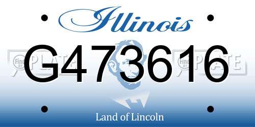 G473616 Illinois License Plate