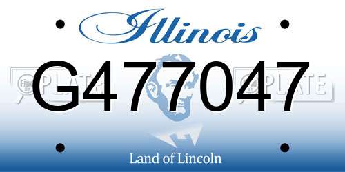 G477047 Illinois License Plate