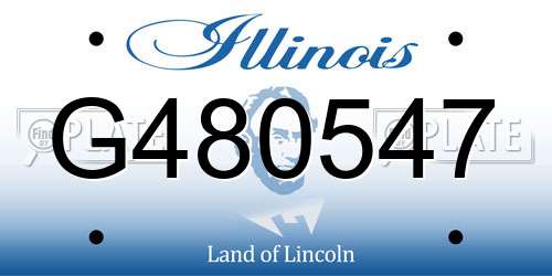 G480547 Illinois License Plate