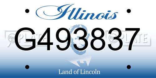 G493837 Illinois License Plate