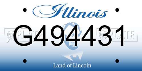 G494431 Illinois License Plate