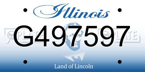 G497597 Illinois License Plate