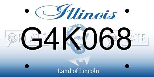 G4K068 Illinois License Plate