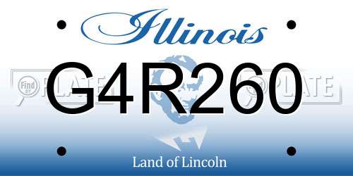 G4R260 Illinois License Plate