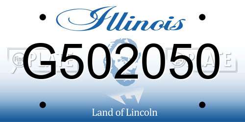 G502050 Illinois License Plate