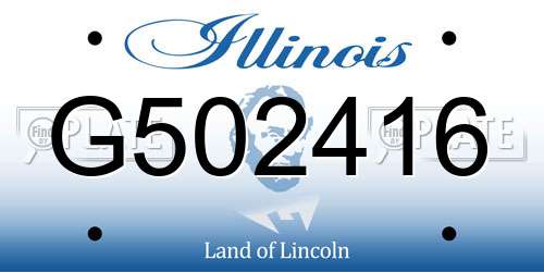 G502416 Illinois License Plate
