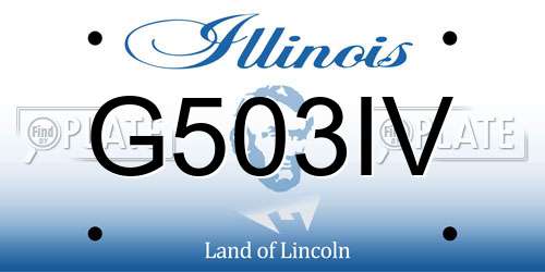 G503IV Illinois License Plate
