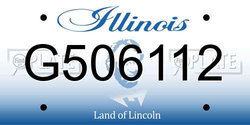 G506112 Illinois License Plate