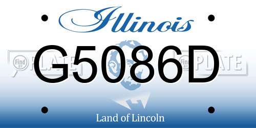 G5086D Illinois License Plate