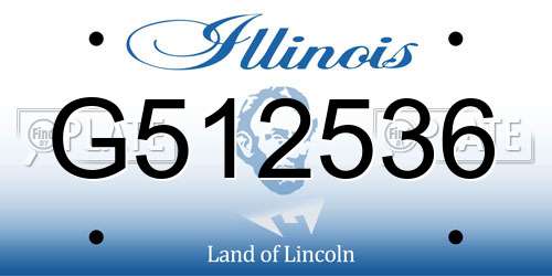 G512536 Illinois License Plate