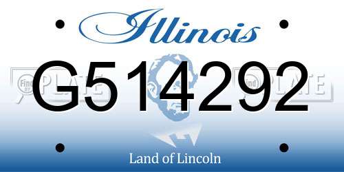 G514292 Illinois License Plate