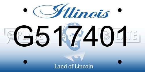 G517401 Illinois License Plate