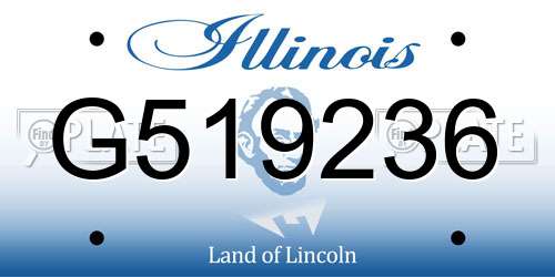G519236 Illinois License Plate
