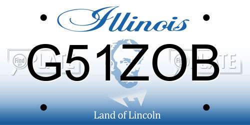 G51ZOB Illinois License Plate
