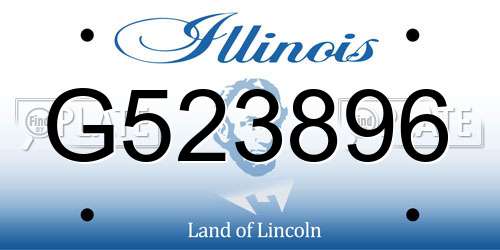 G523896 Illinois License Plate