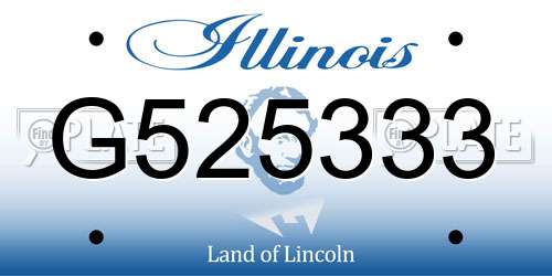G525333 Illinois License Plate