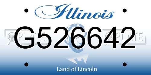 G526642 Illinois License Plate
