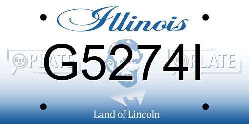 G5274I Illinois License Plate