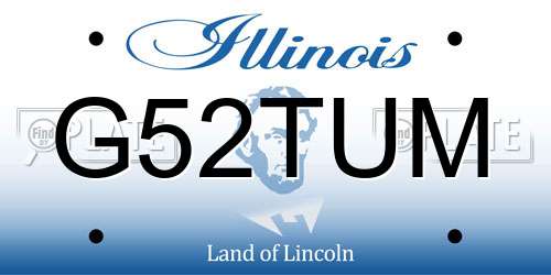 G52TUM Illinois License Plate