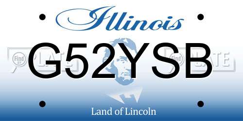 G52YSB Illinois License Plate