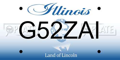 G52ZAI Illinois License Plate