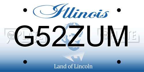 G52ZUM Illinois License Plate