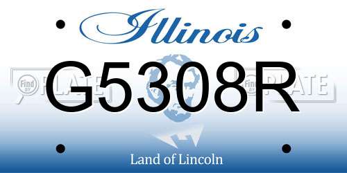 G5308R Illinois License Plate