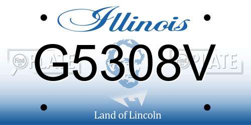 G5308V Illinois License Plate