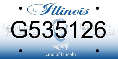 G535126 Illinois License Plate