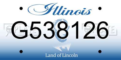 G538126 Illinois License Plate