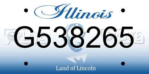 G538265 Illinois License Plate