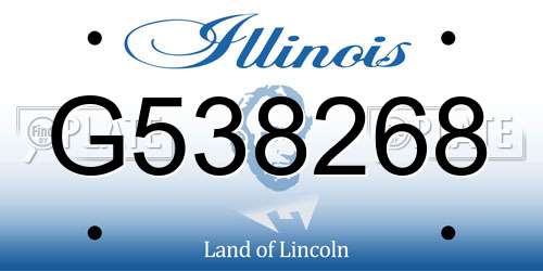 G538268 Illinois License Plate