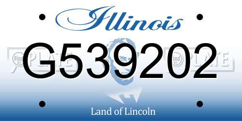 G539202 Illinois License Plate