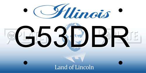 G53DBR Illinois License Plate