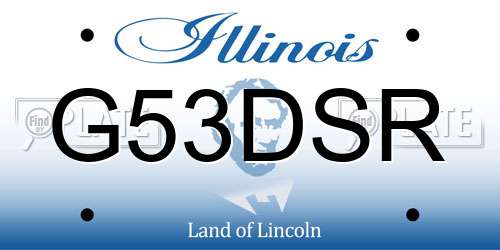 G53DSR Illinois License Plate