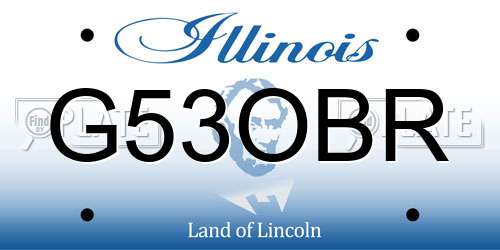 G53OBR Illinois License Plate