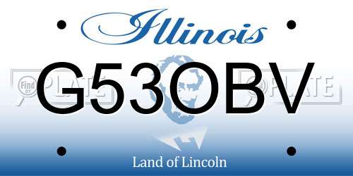 G53OBV Illinois License Plate