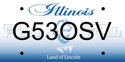 G53OSV Illinois License Plate