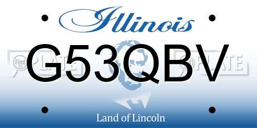G53QBV Illinois License Plate